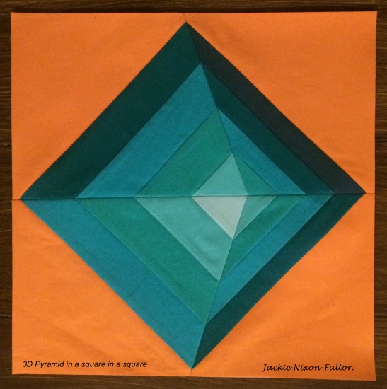 3D pyramid square in a square signed